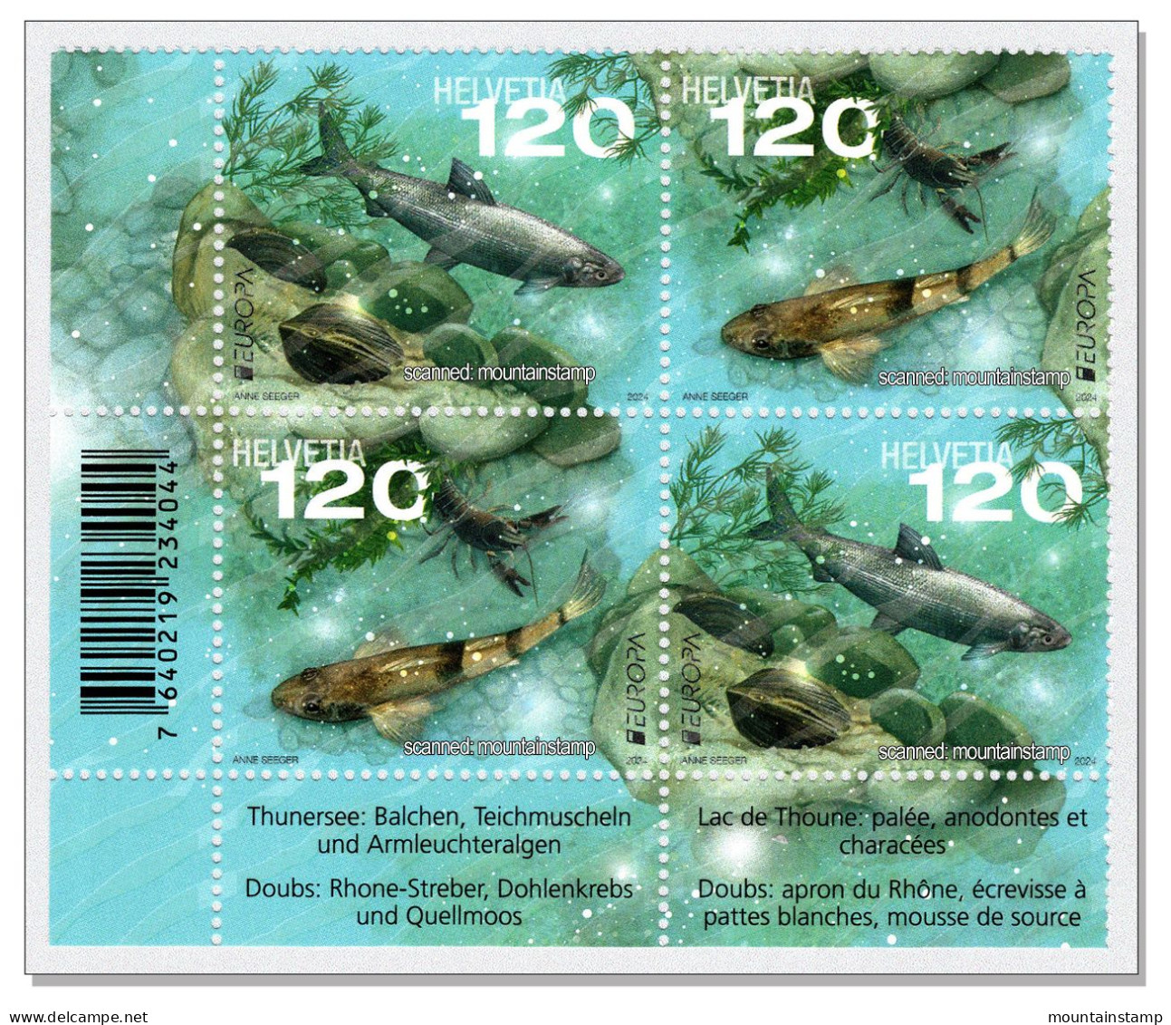 Switzerland 2024 (2/24) Unterwasserfauna Flora Faune Et Flore Subaquatiques Underwater Fauna Subacquee Se-tenant ** - Unused Stamps