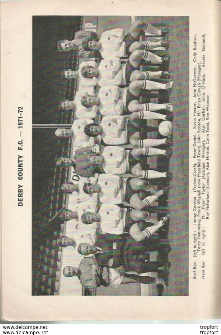 CO / PROGRAMME FOOTBALL Program MANCHESTER CITY England 1972 DERBY COUNTY 24 PAGES - Programs