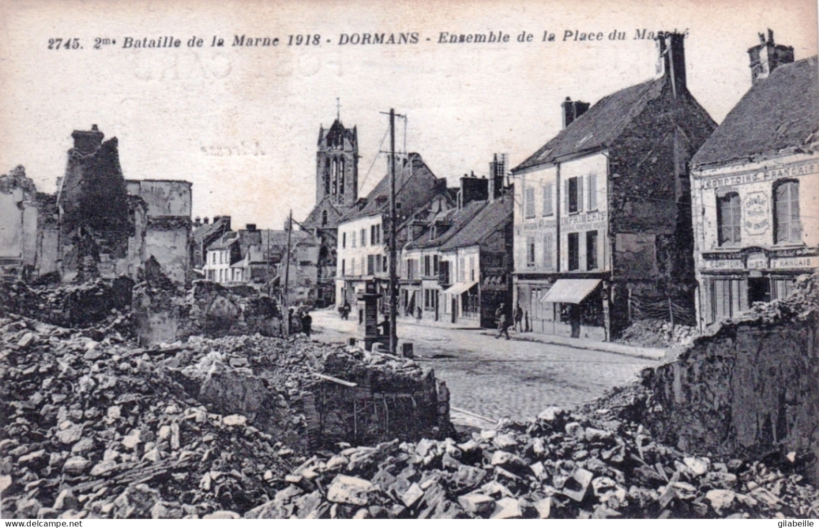 51 - Marne - DORMANS - Ensemble De La Place Du Marché - Guerre 1914 - Dormans