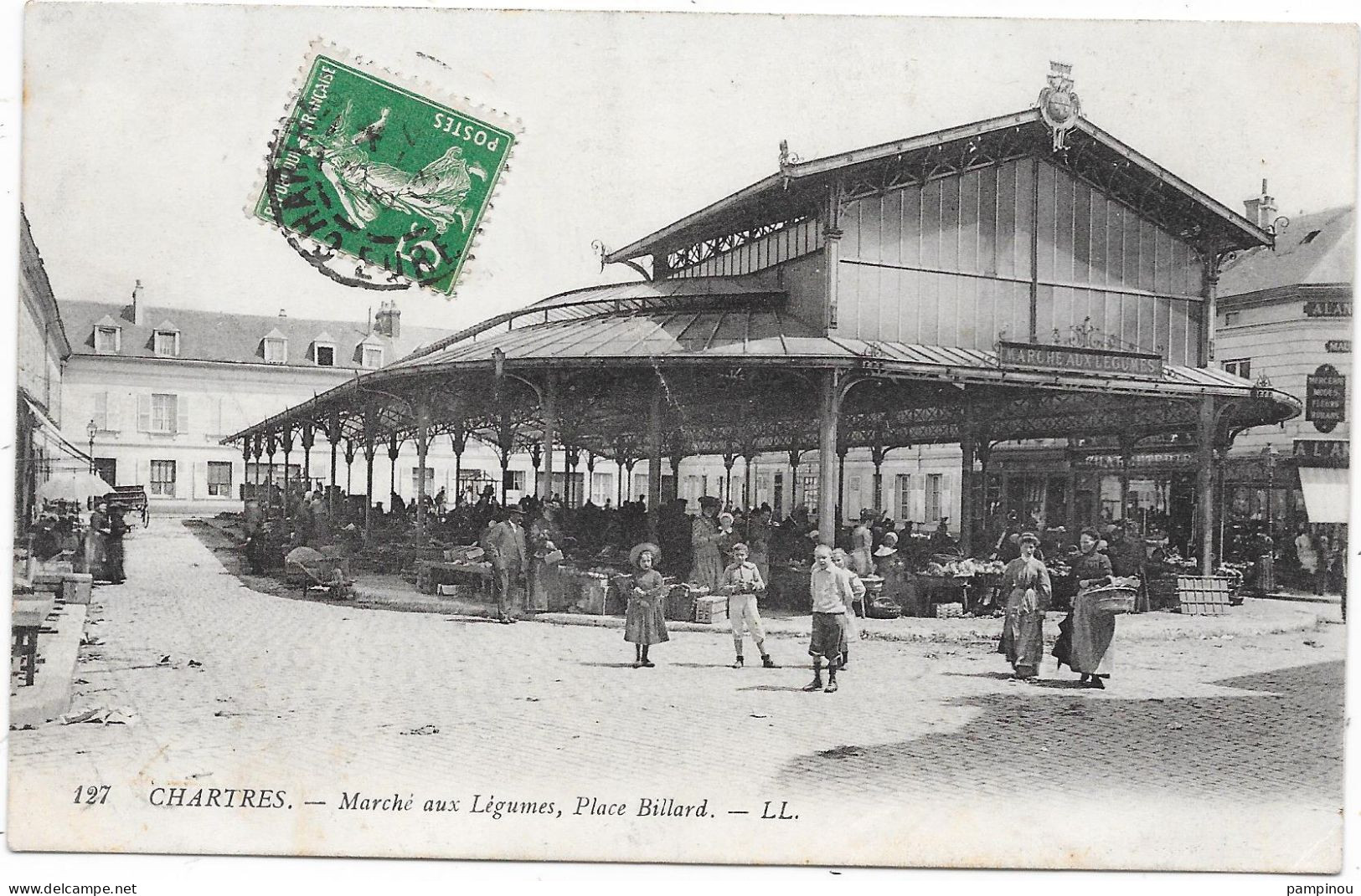 28 - CHARTRES - Marché Aux Légumes, Place Billard - Animée - Chartres