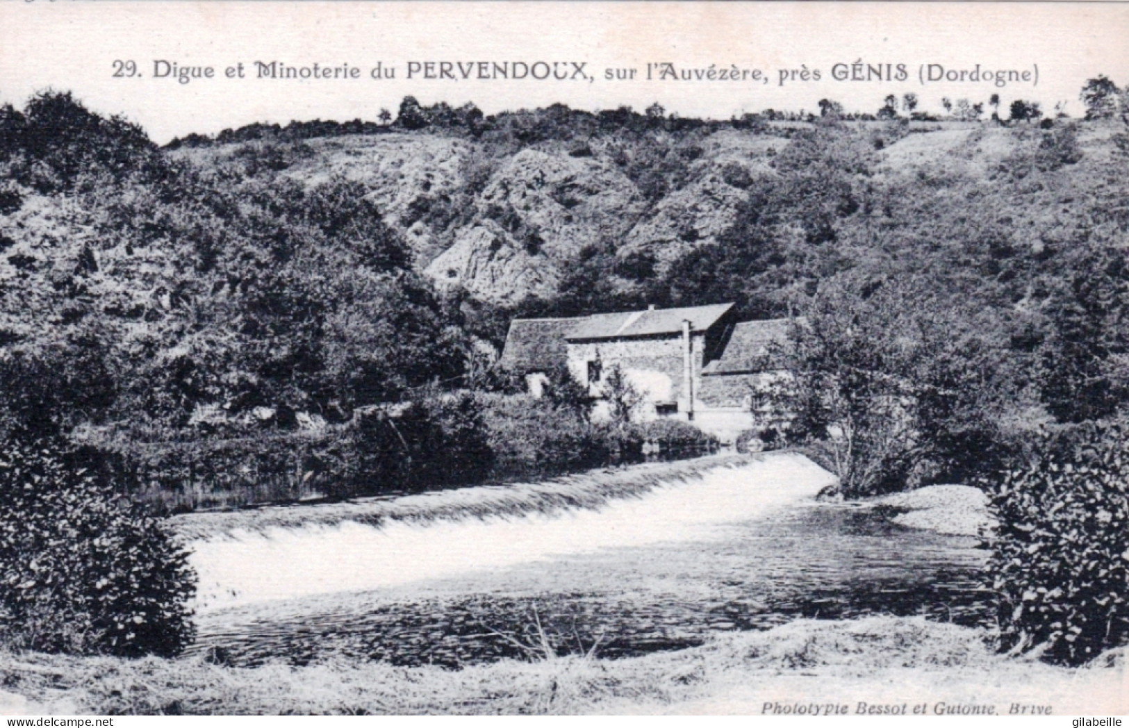 24 - Dordogne - Digue Et Minoterie Du PERVENDOUX , Sur L' Auvézère Près GENIS - Other & Unclassified