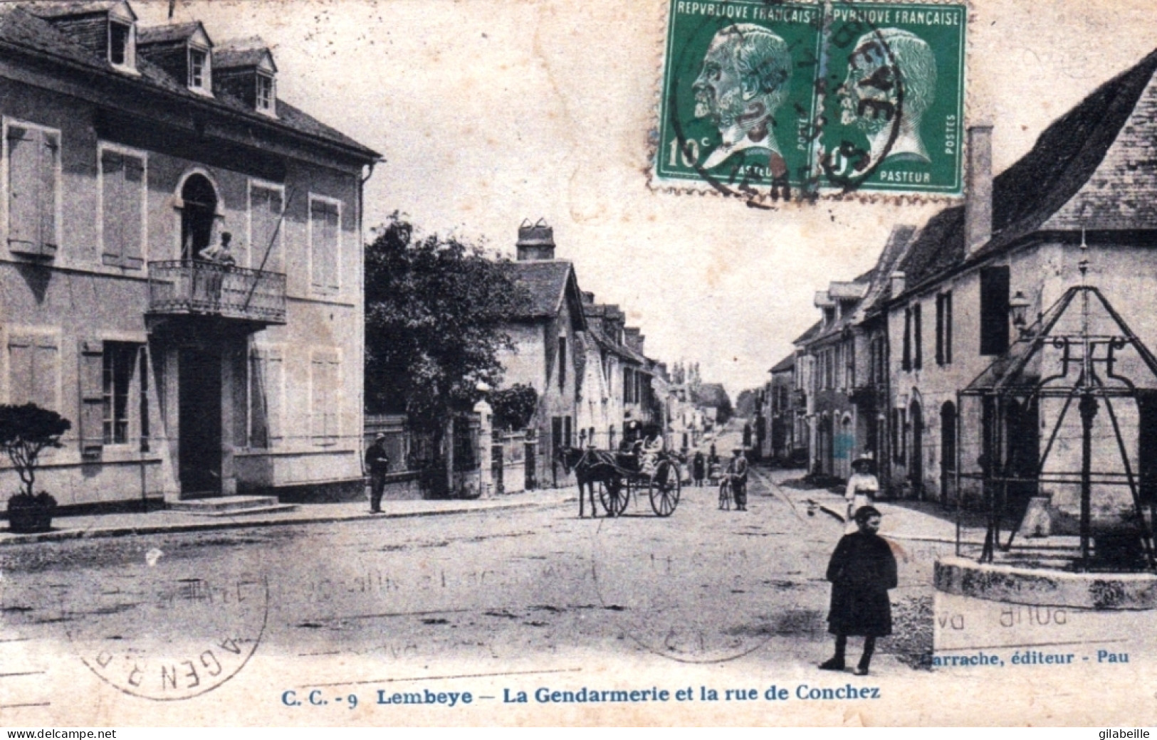 64 - LEMBEYE - La Gendarmerie Et La Rue De Conchez - Lembeye