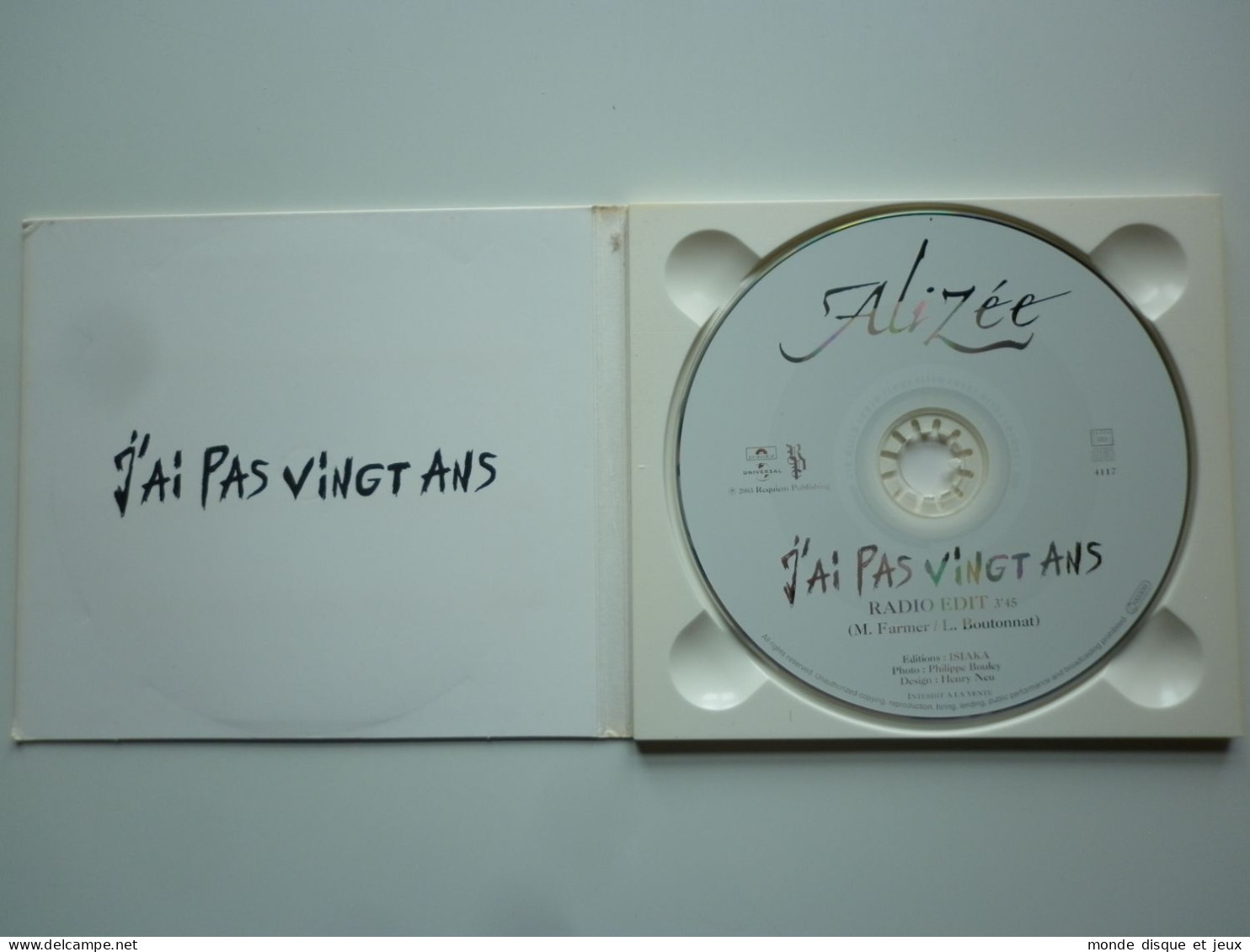 Alizée Cd Promo Digipack 1 Titre J'Ai Pas Vingt Ans - Other - French Music