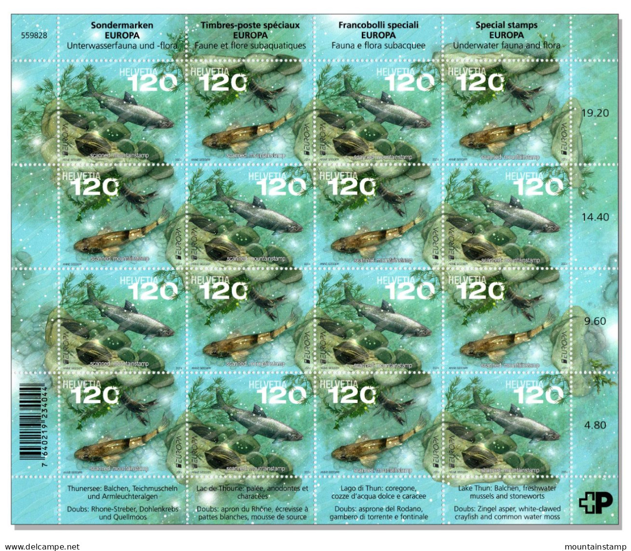 Switzerland 2024 (2/24) Unterwasserfauna Flora Faune Et Flore Subaquatiques Underwater Fauna Subacquee Se-tenant ** - Neufs