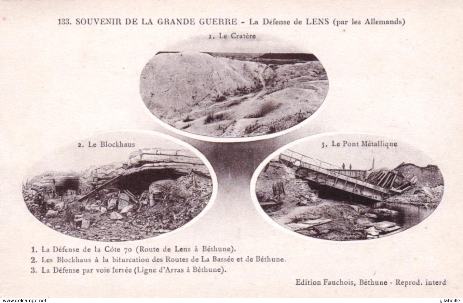 62 - Pas De Calais - Souvenir De La Grande Guerre - La Defense De LENS Par Les Allemands - Lens