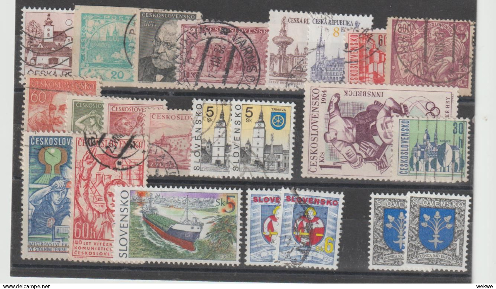 CZ Lot 001 / Tschechoslowakei - 23 Marken O - Collections, Lots & Series