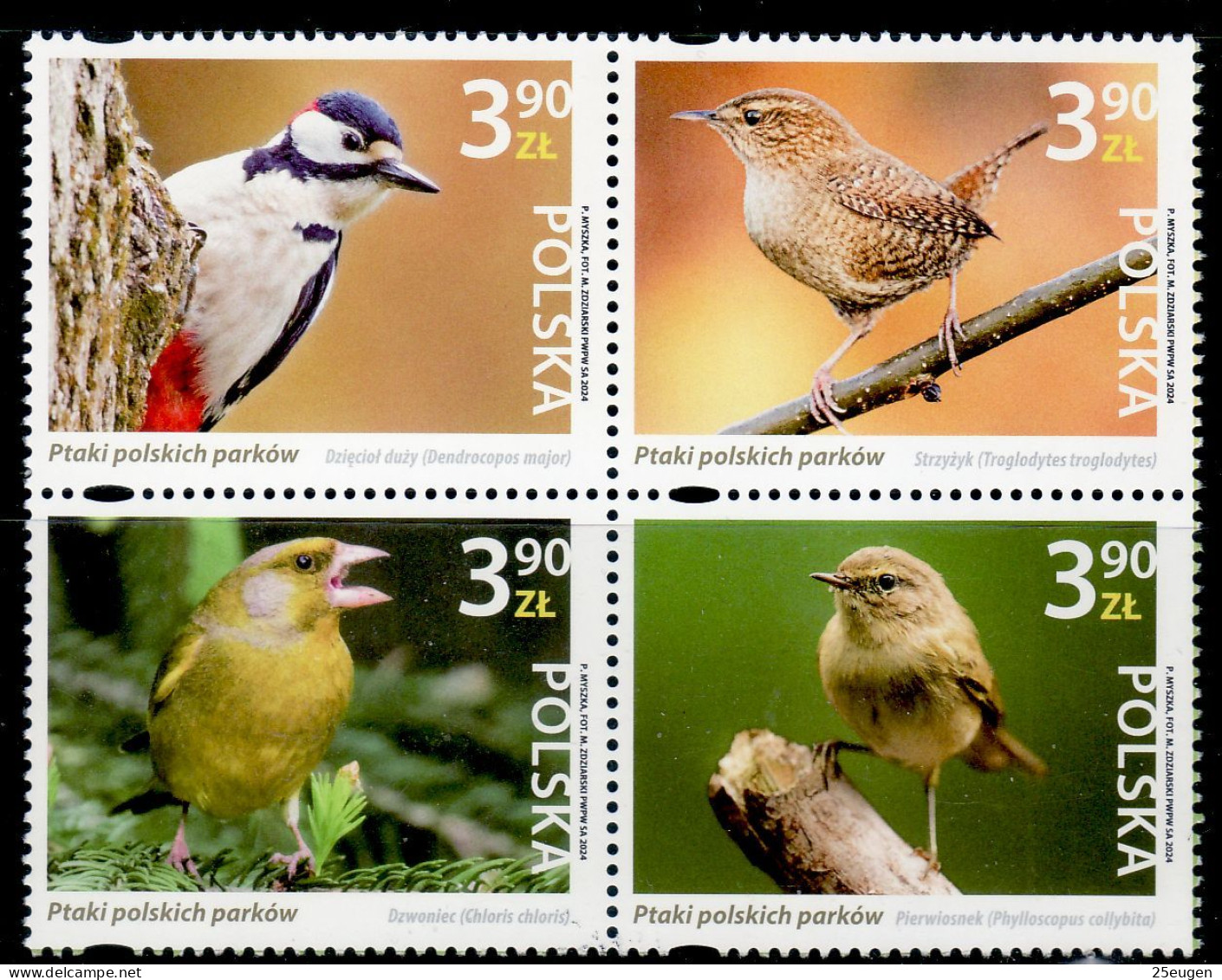 POLAND 2024 BIRDS OF POLISH PARKS  MNH - Unused Stamps