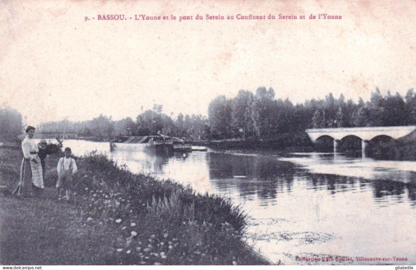 89 - Yonne -  BASSOU - L'Yonne Et Le Pont Du Serein Au Confluent Du Serein Et De L'Yonne - Autres & Non Classés