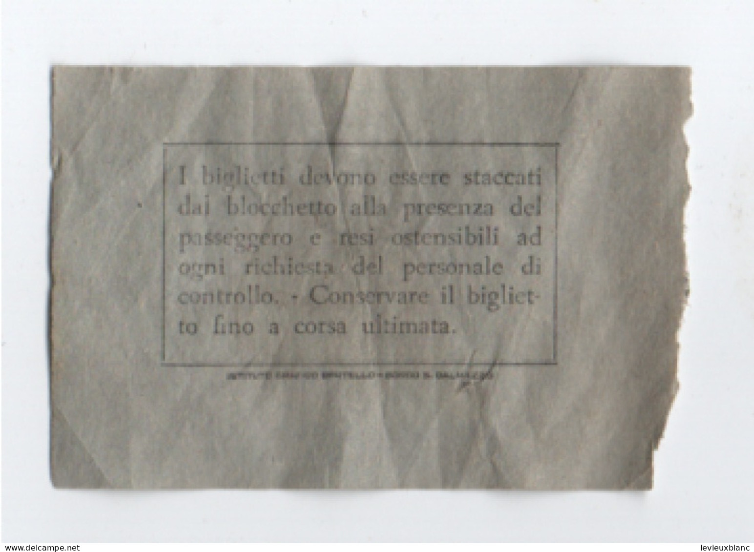 Ticket De Vaporetto    Ancien / A.C.N.I.L./VENEZIA/Vaporetto/ Piazzale ROMA- RIALTO/ Vers 1950-1960         TCK274 - Andere & Zonder Classificatie
