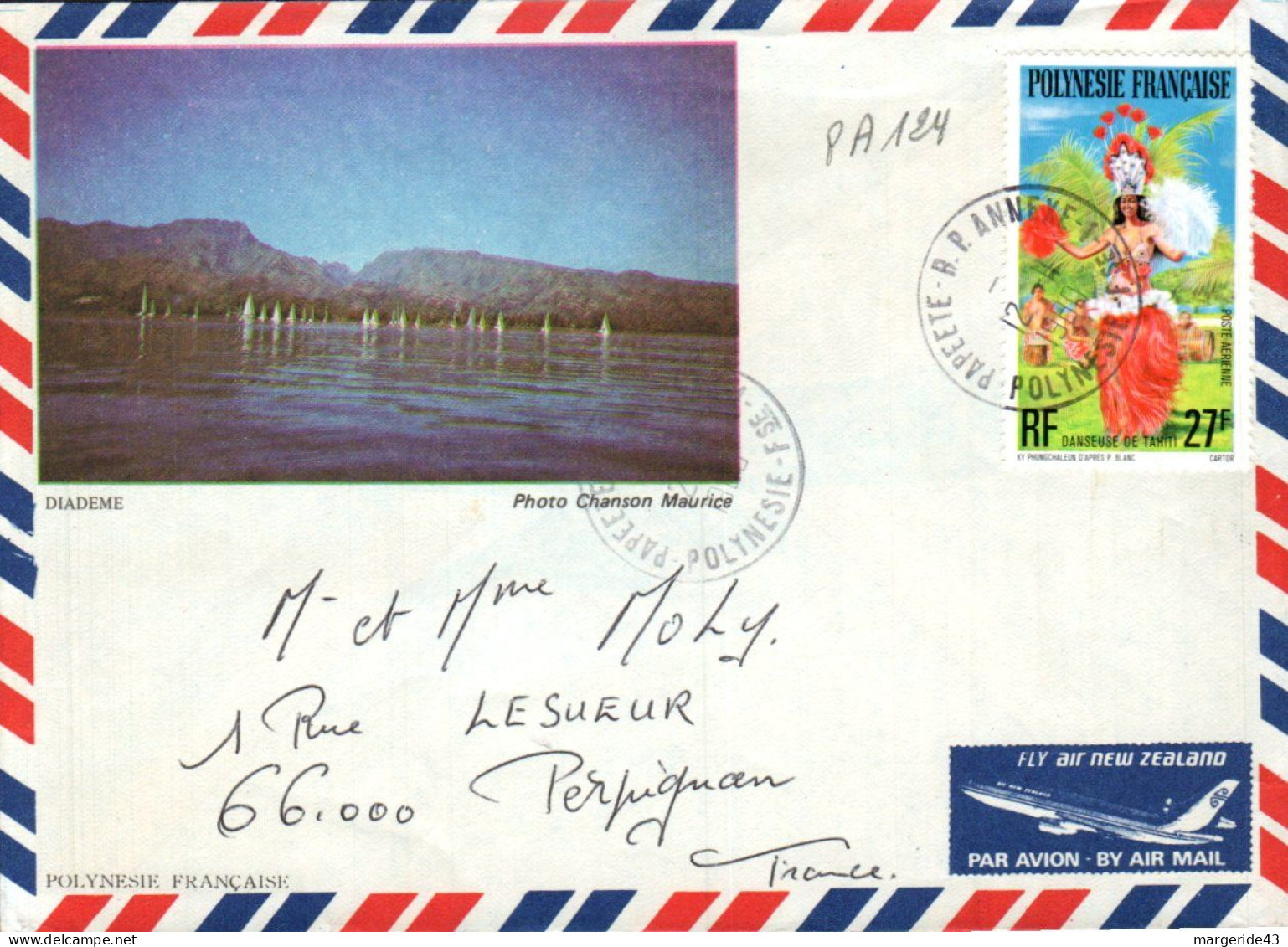 POLYNESIE SEUL SUR LETTRE POUR LA FRANCE 1980 - Briefe U. Dokumente