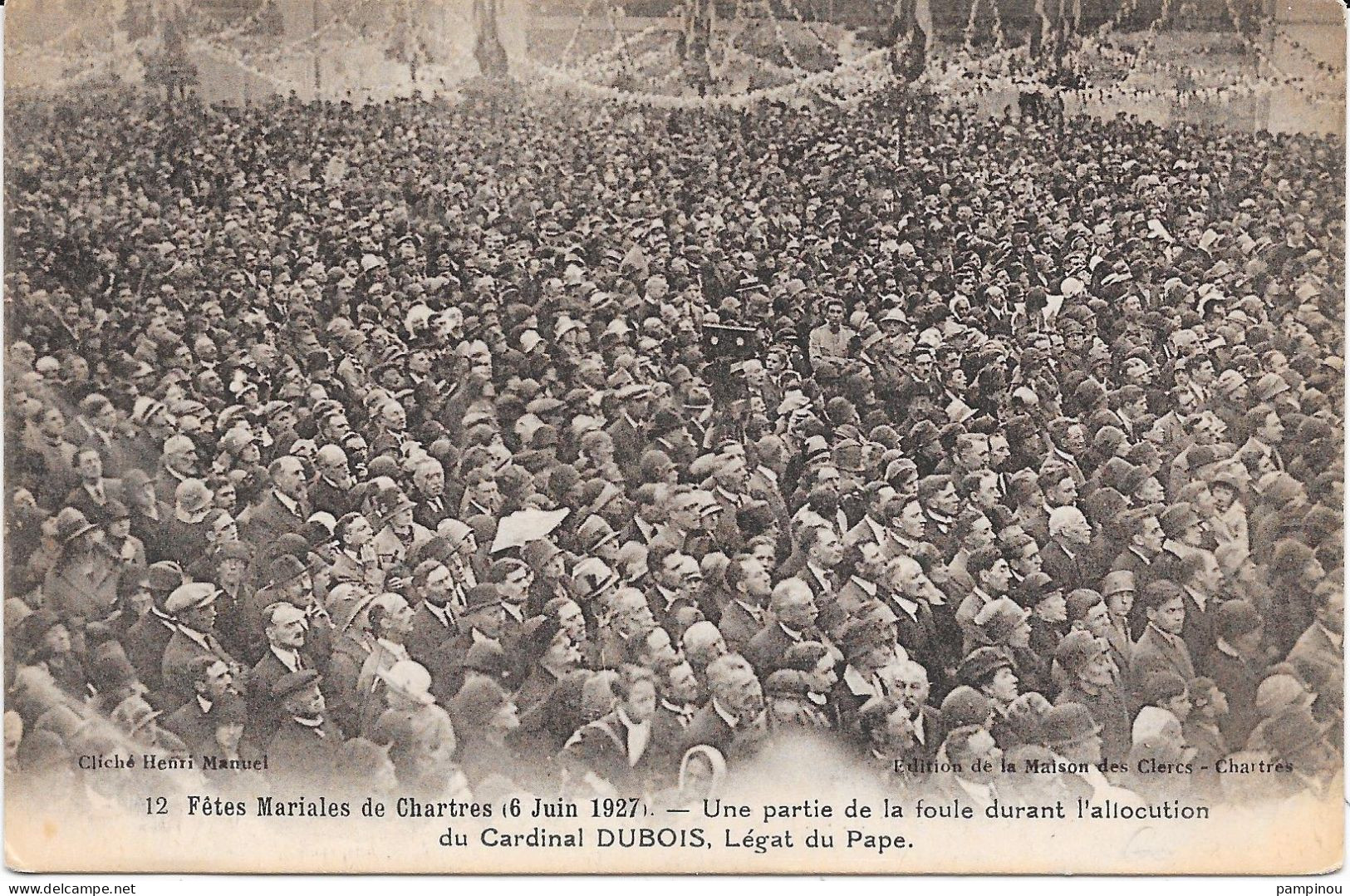 28 - CHARTRES - Fêtes Mariales 1927 - Partie De La Foule, Cardinal DUBOIS Légat Du Pape - Chartres