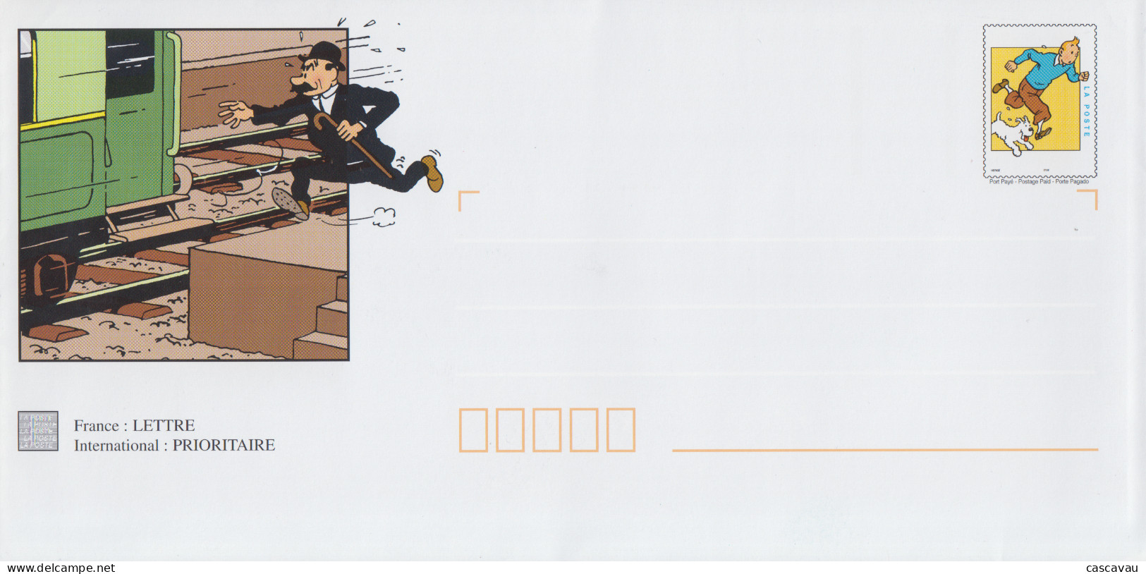 Enveloppe   Neuve  Prêt  à  Poster    FRANCE     TINTIN    1999 - PAP: Sonstige (1995-...)