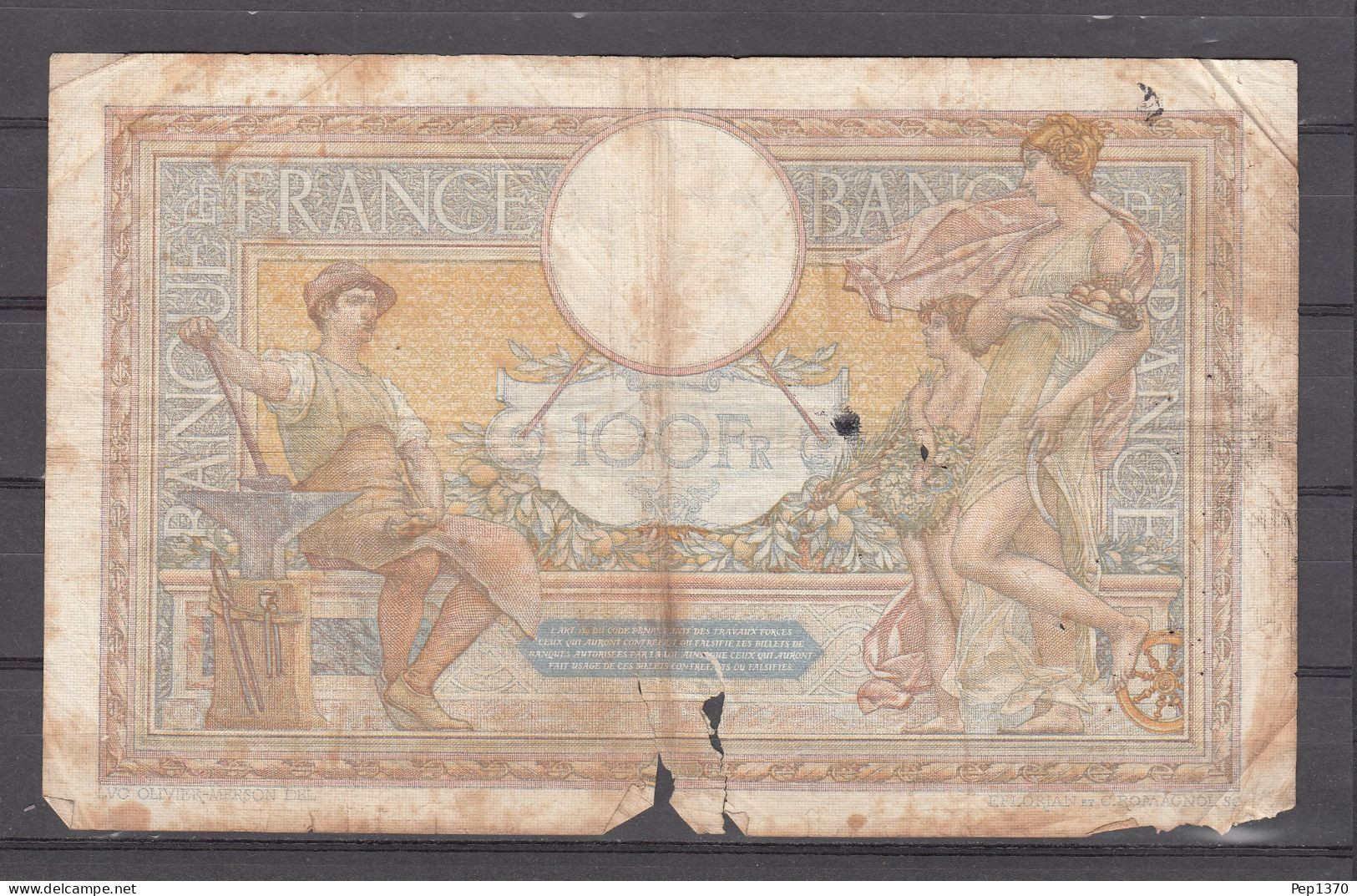 BILLETE DE FRANCIA DE 100 FRANCOS DE 1932 AD - 5 F 1912-1917 ''Bleu''