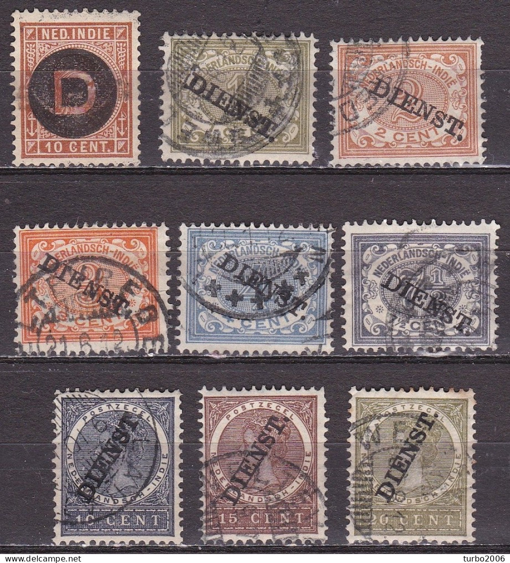 Ned. Indië 1911 Dienstzegels 9 Waarden NVPH D 1-10-11-13-14-16-17-19-21 - Indes Néerlandaises