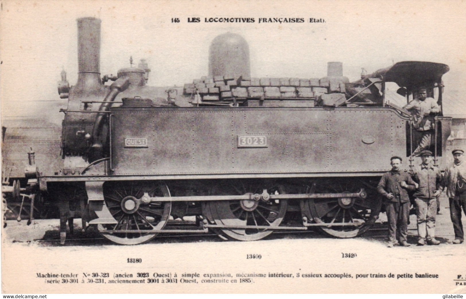 Les Locomotives Françaises -  Machine Tender , A Simple Expension - 2 Essieux Acouples - N° 30 - 323 - Trains