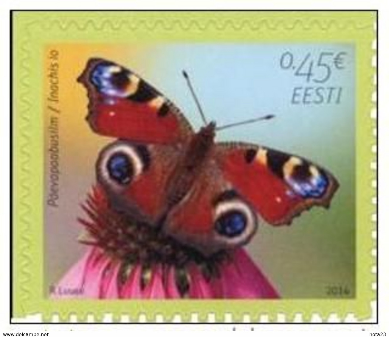 (!)  Estonia Estland  2014  European Peacock Butterfly FROM BOOKLET MNH - Estonia