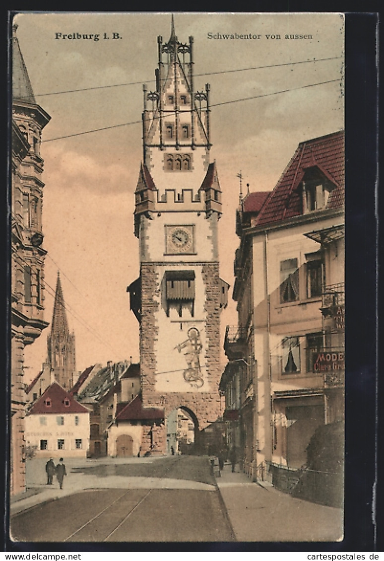 AK Freiburg I. B., Schwabentor Von Aussen  - Freiburg I. Br.