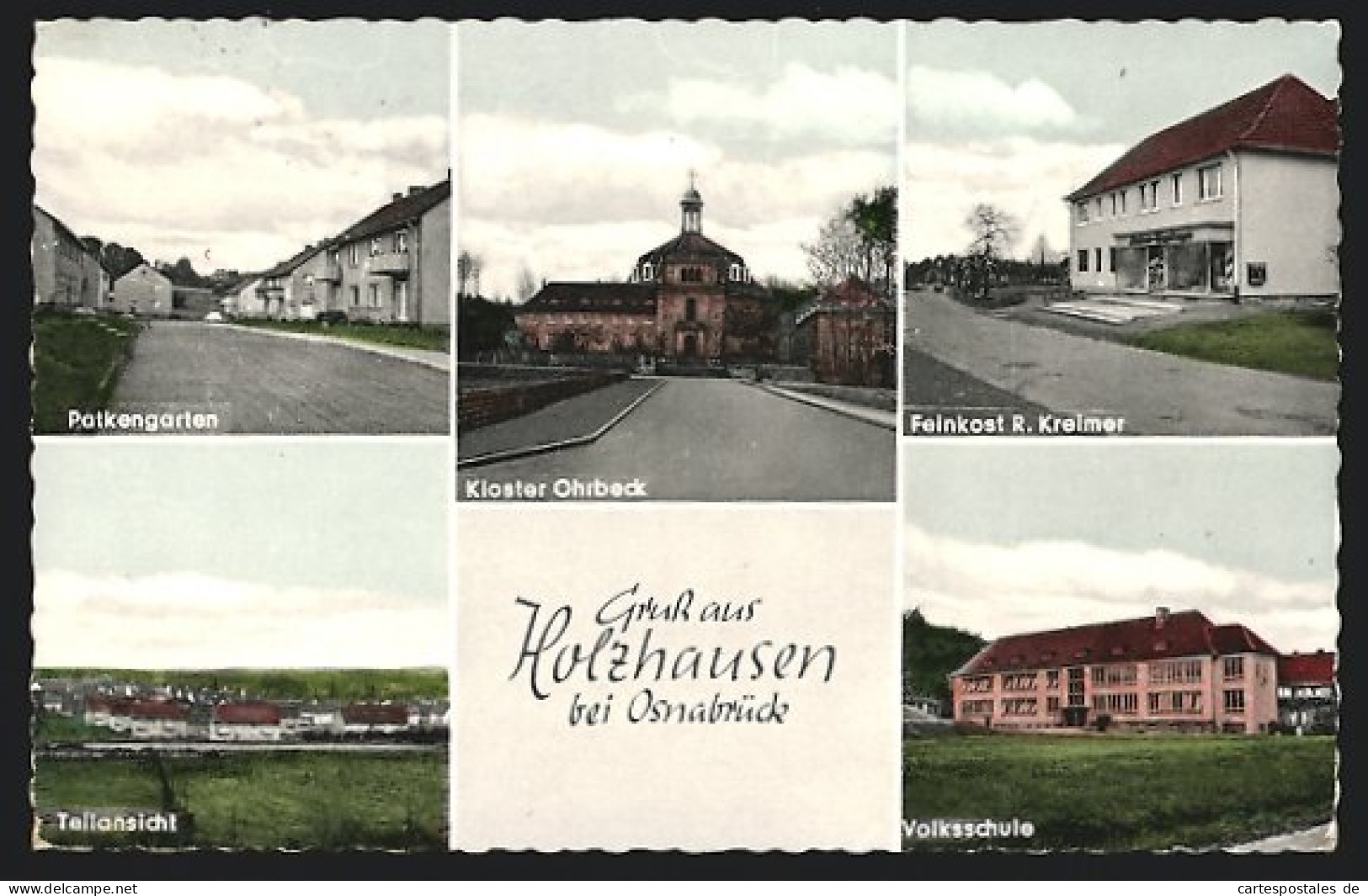 AK Holzhausen / Osnabrück, Verschiedene Ortsansichten, Volksschule, Patkengarten, Kloster Ohrbeck  - Osnabrück