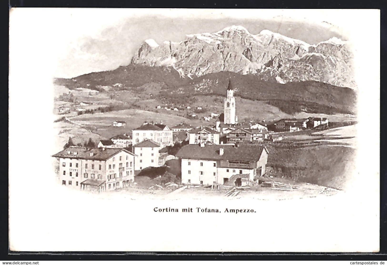 Cartolina Cortina, Ortsansicht Mit Tofana, Ampezzo  - Other & Unclassified