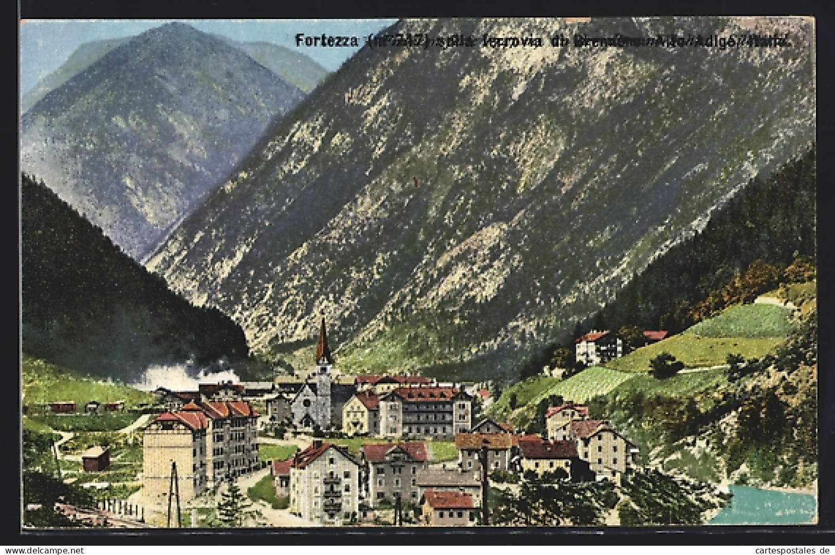 Cartolina Fortezza, Ortsansicht Mit Berghintergrund  - Sonstige & Ohne Zuordnung