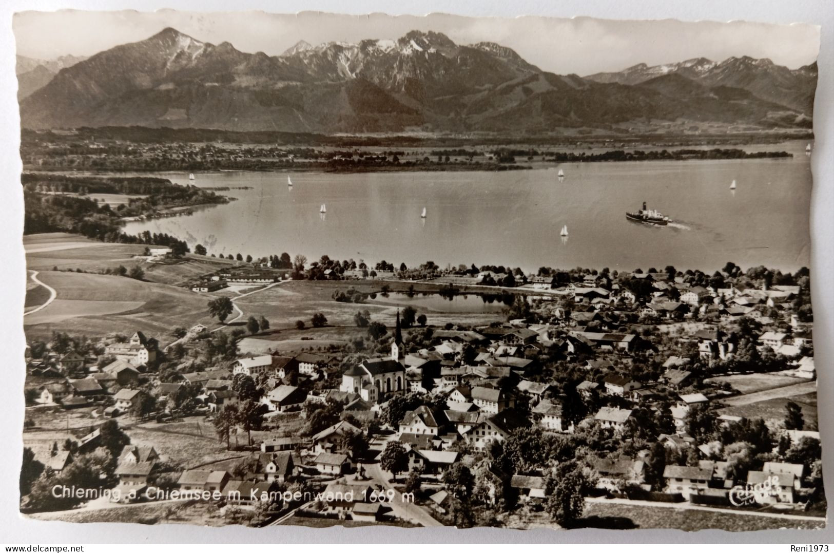 Chieming Am Chiemsee Mit Kampenwand, Luftbild, 1967 - Sonstige & Ohne Zuordnung