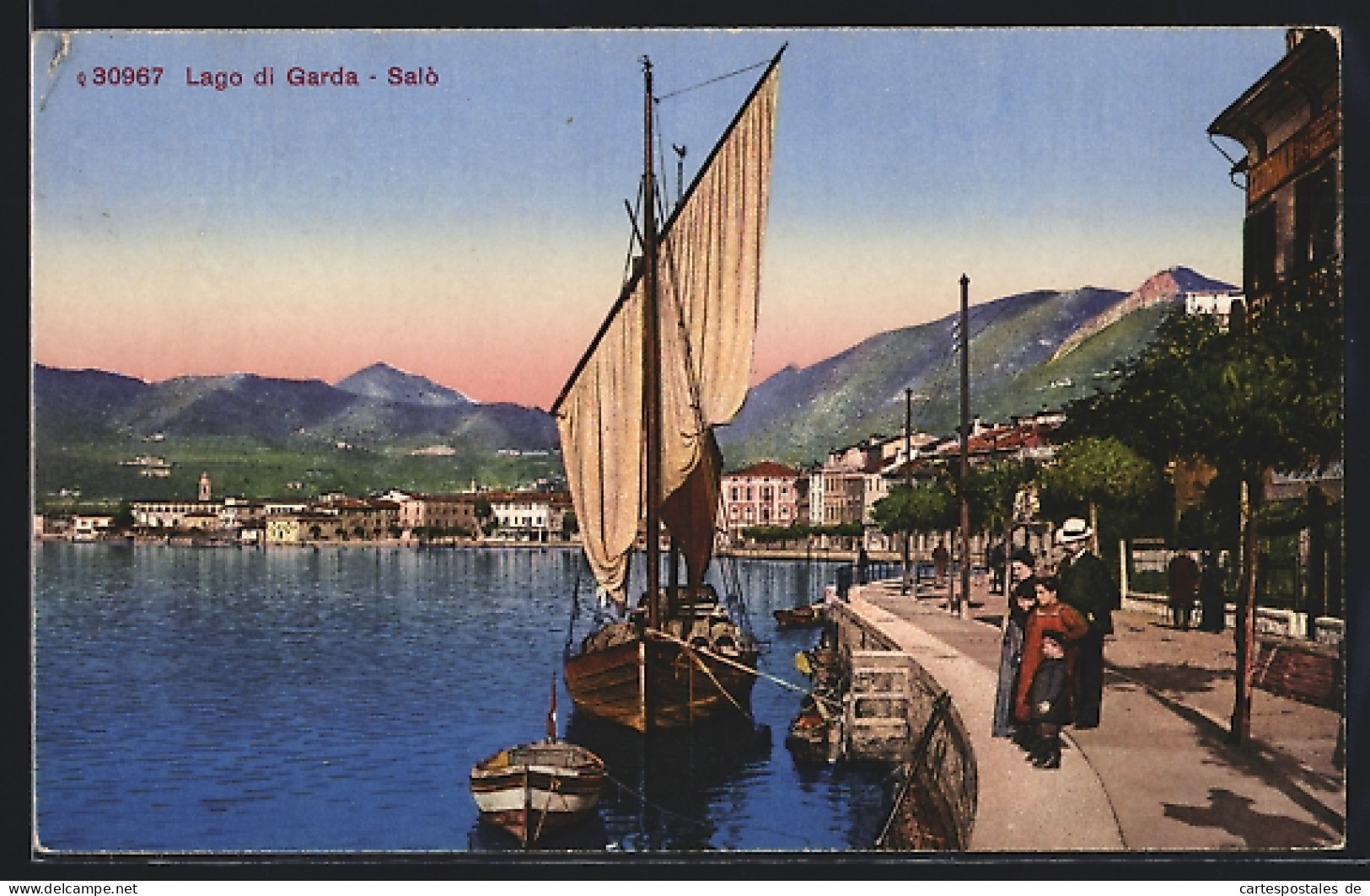 Cartolina Salò /Lago Di Garda, Hafen Mit Segelboot  - Autres & Non Classés