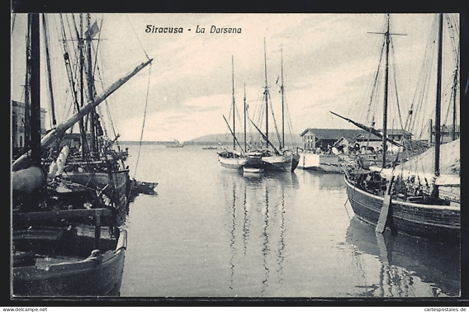 Cartolina Siracusa, La Darsena, Segelboote  - Siracusa