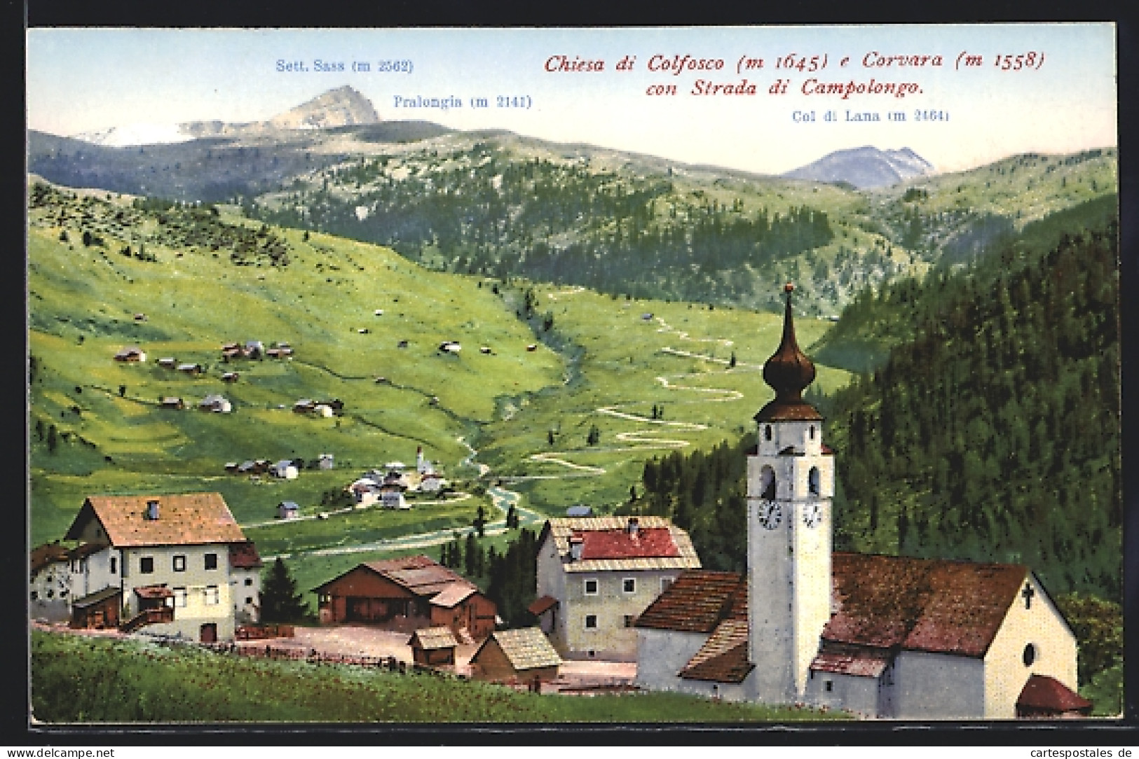 Cartolina Corvara In Badia, Chiesa Di Colfosco E Corvara  - Sonstige & Ohne Zuordnung
