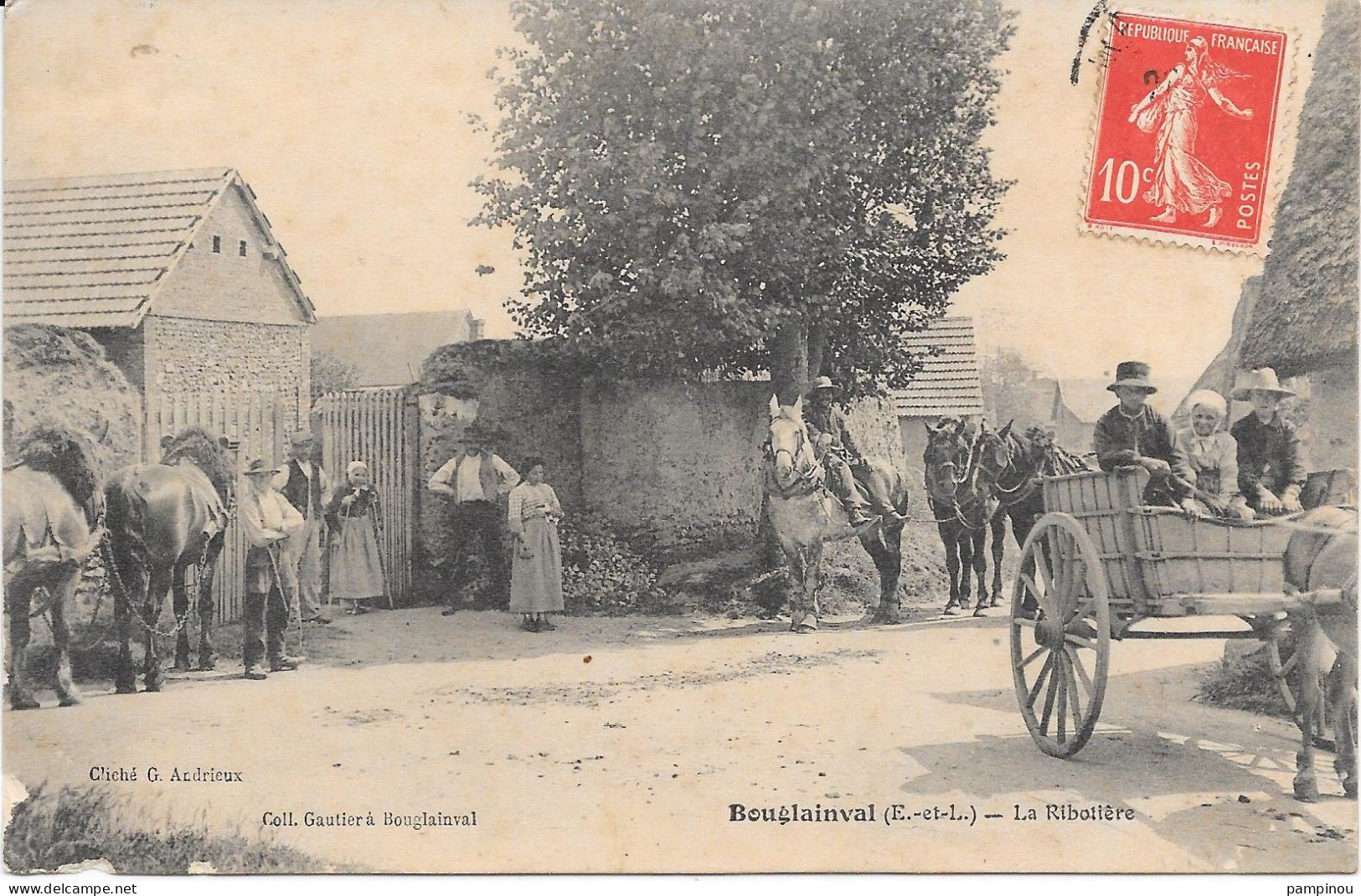 28 - BOUGLAINVAL - La Ribolière - Animée, Attelage, Chevaux - Other & Unclassified
