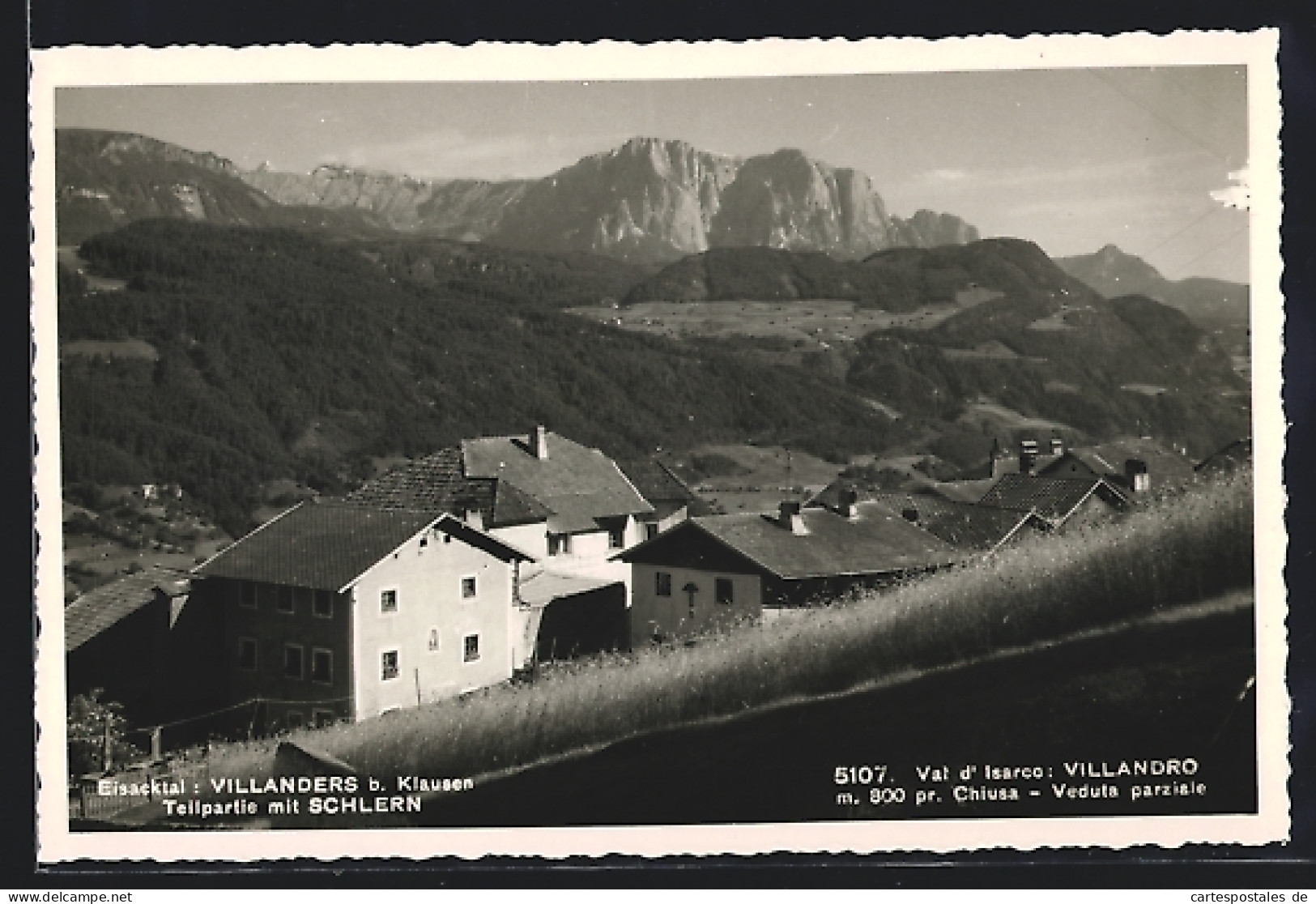 Cartolina Villanders B. Klausen, Teilansicht Mit Schlern  - Sonstige & Ohne Zuordnung