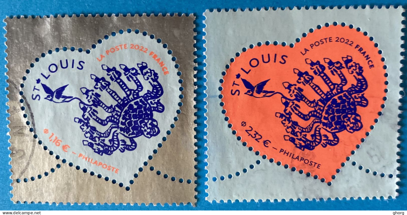 France 2022 : Saint-Valentin, Coeur De Saint-Louis N° 5552 à 5553 Oblitéré - Used Stamps