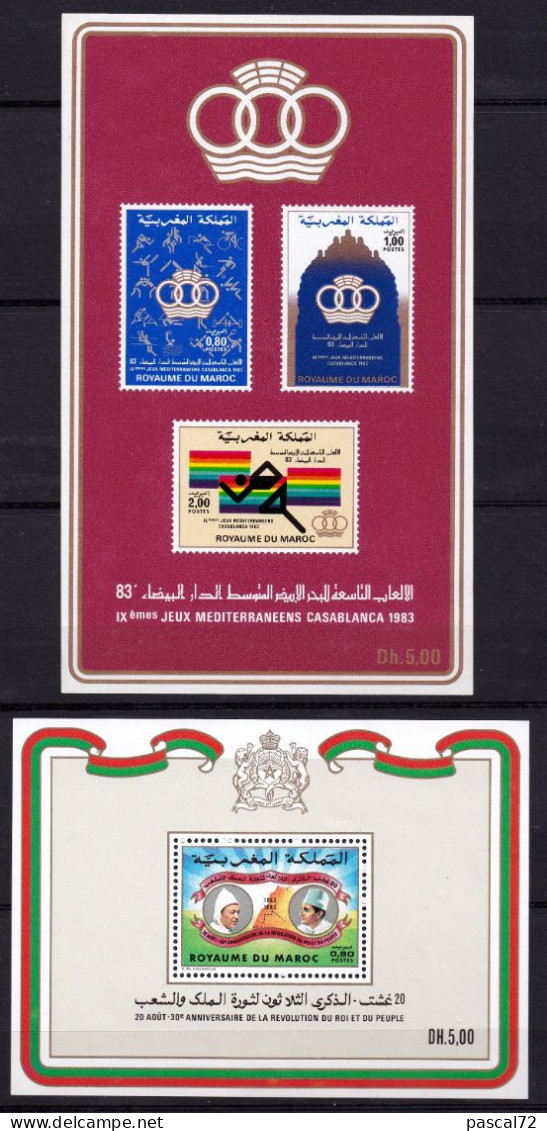 MAROC 1983 ANNÉE COMPLÈTE Y&T N° 936 à 960 24 VALEURS + BLOC FEUILLET N° BF 12 + BLOC FEUILLET N° BF 13 N** - Morocco (1956-...)