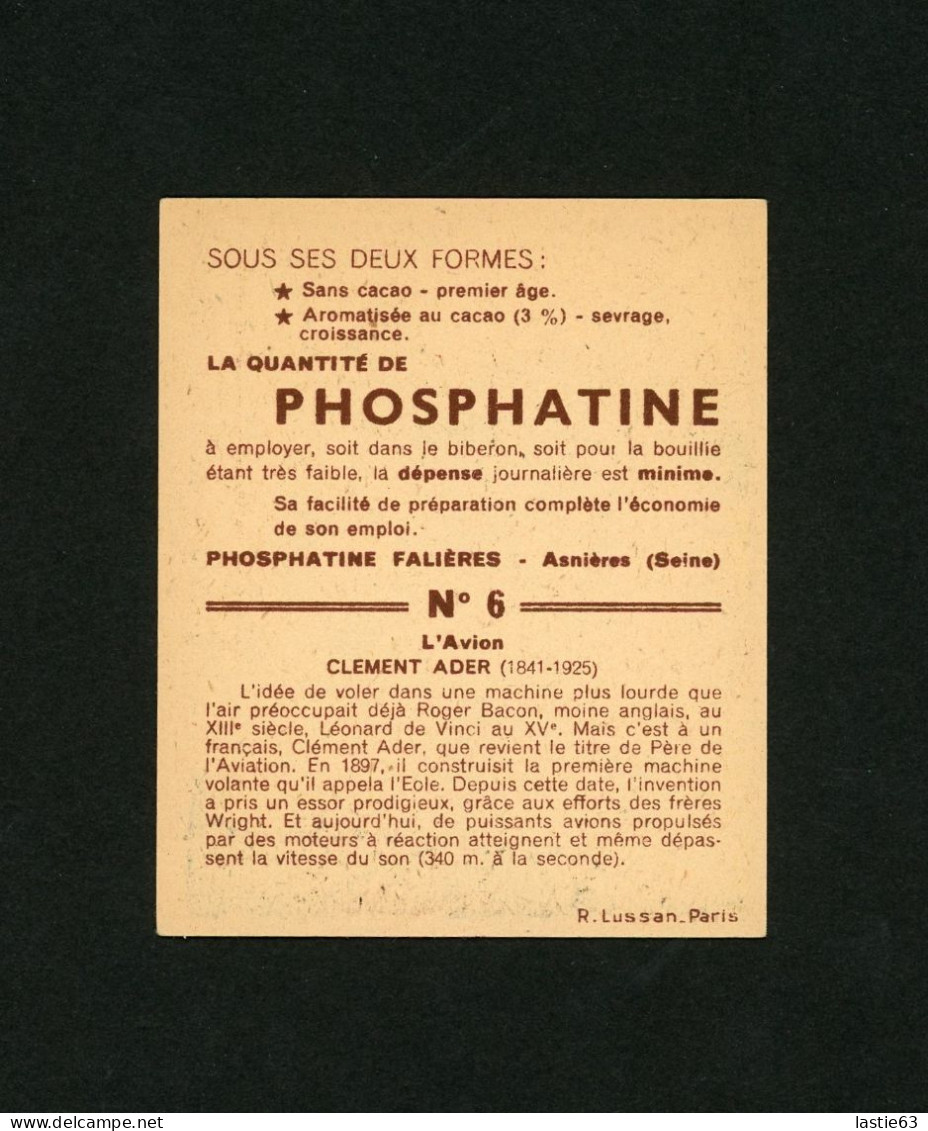 Chromo Phosphatine  N° 6  L' Avion  Clément Ader - Autres & Non Classés