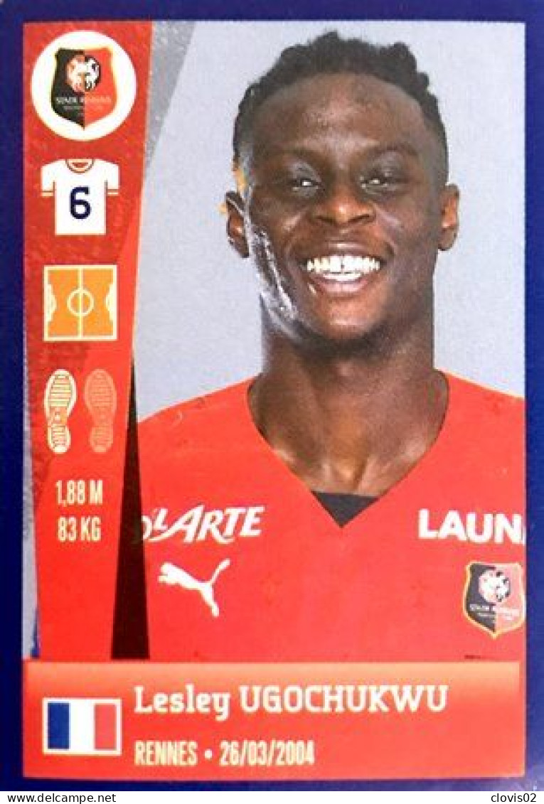 387 Lesley Ugochukwu - Stade Rennais FC - Panini France Foot 2022-2023 Sticker Vignette - Edición Francesa