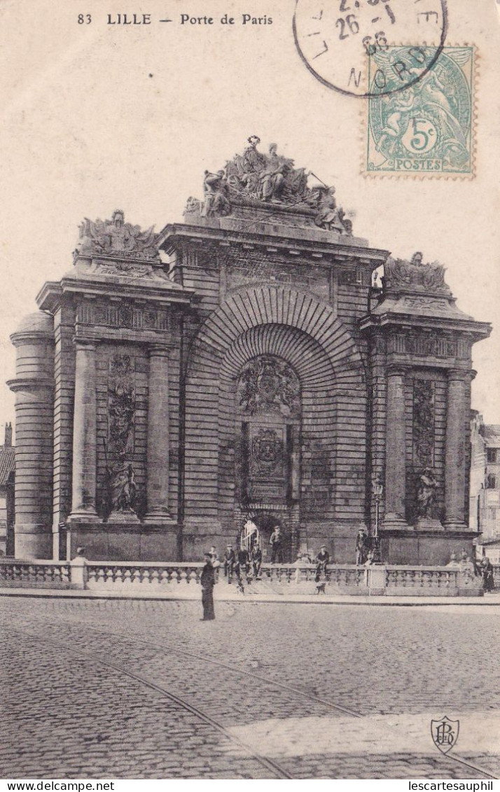 Lille Porte De Paris 1905 Personnes Sur La Rambarde - Lille