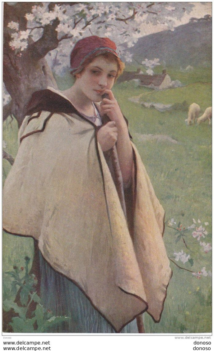 Salon De 1914, Bergère Par Charles A. Lenoir - Paintings