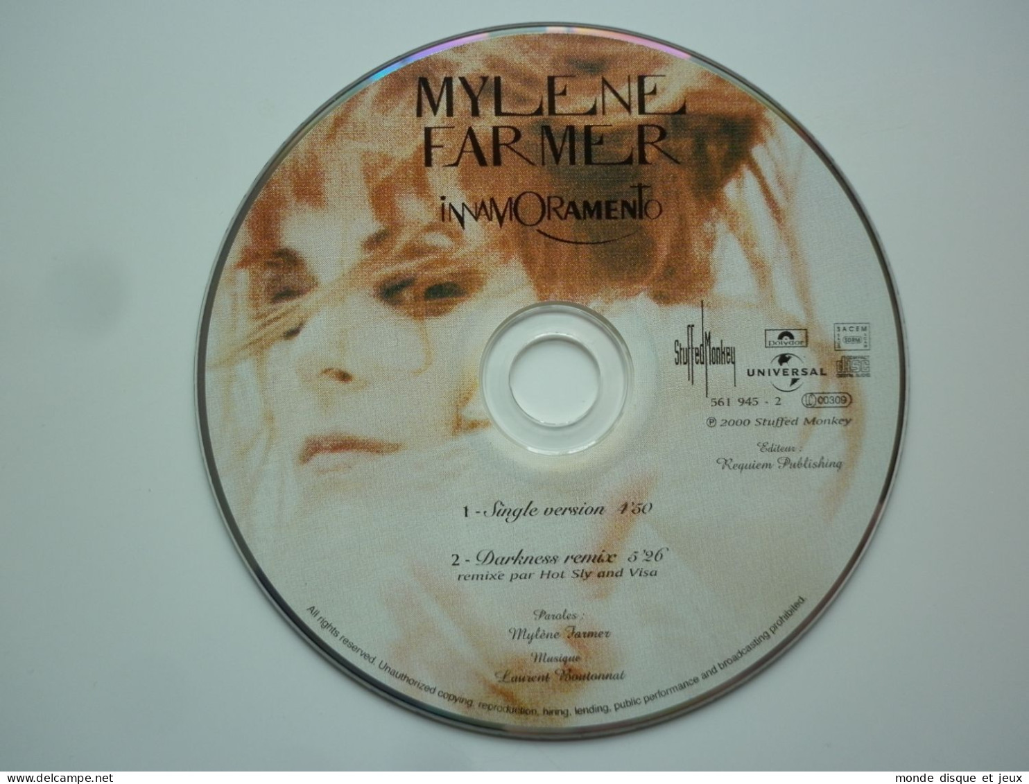 Mylene Farmer Cd Single Innamoramento Cd Picture Disc - Other - French Music