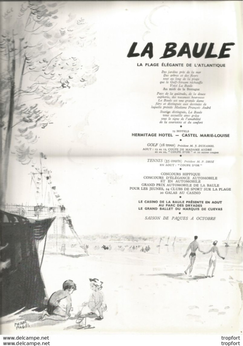 PG / Affichette PUBLICITAIRE LA BAULE / DEAUVILLE Normandy HOTEL GOLF HERMITAGE HOTEL - Advertising