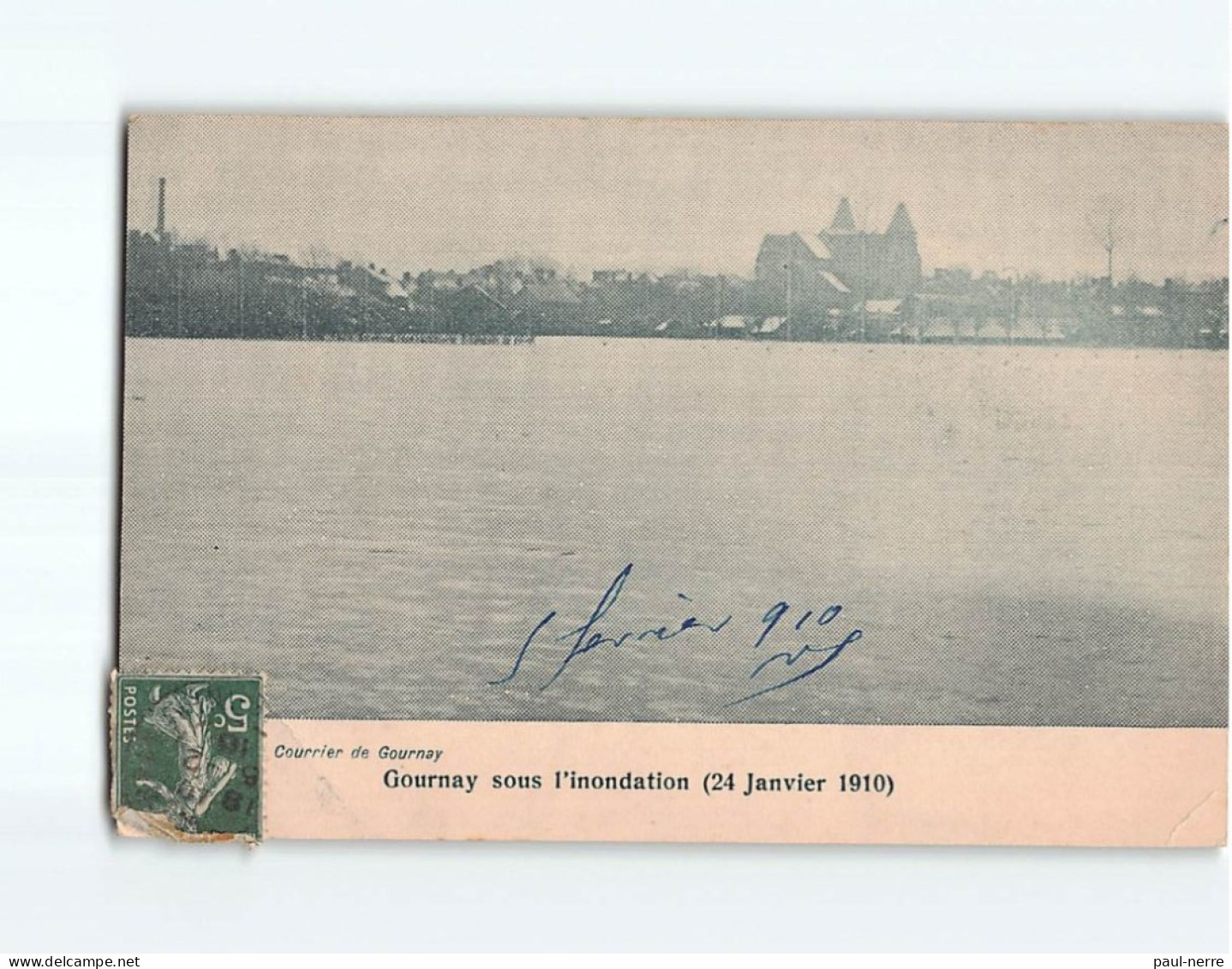 GOURNAY SUR MARNE : Inondations 1910; Vue Générale - état - Gournay Sur Marne