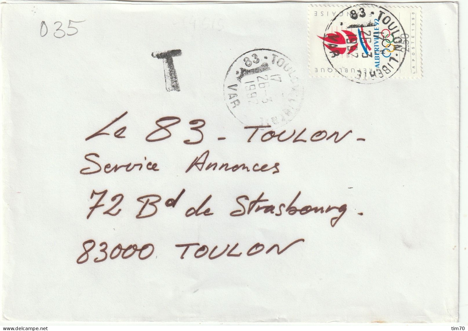 CAD   83 - TOULON  LIBERTE - VAR       / N°  2632 - Manual Postmarks