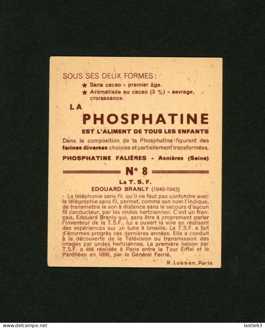 Chromo Phosphatine  N° 8  La  T.S.F.  Edouard  Branly  1890 Tour Eiffel - Other & Unclassified