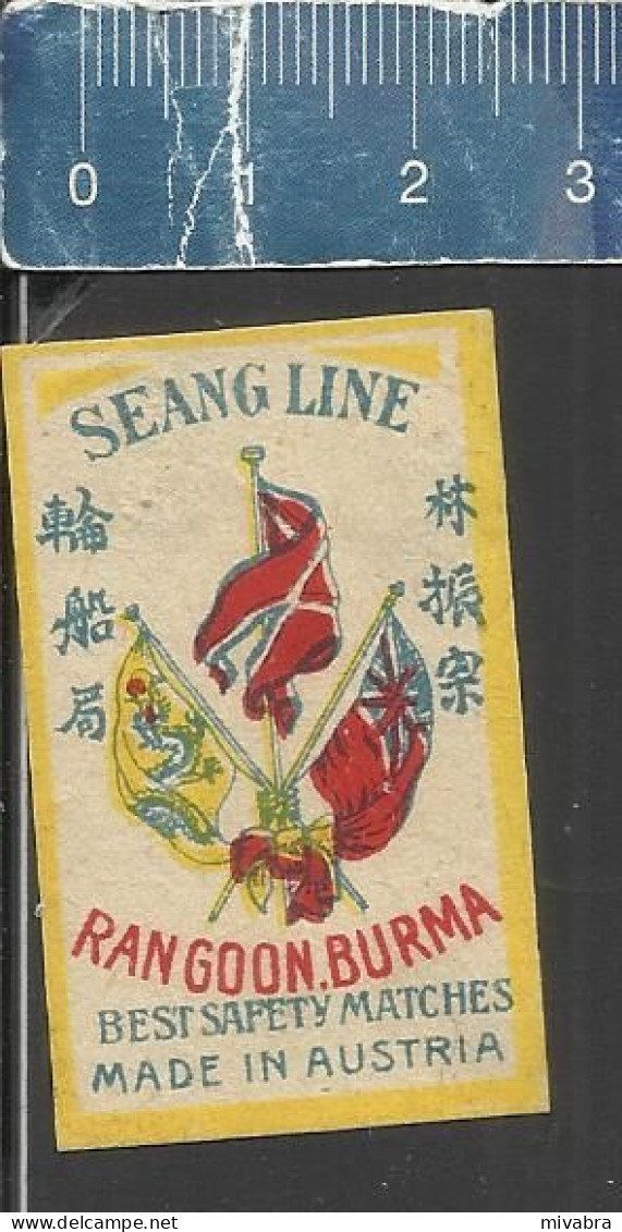 SEANG LINE RANGOON BURMA - OLD VINTAGE EXPORT MATCHBOX LABEL MADE IN  AUSTRIA - Boites D'allumettes - Etiquettes