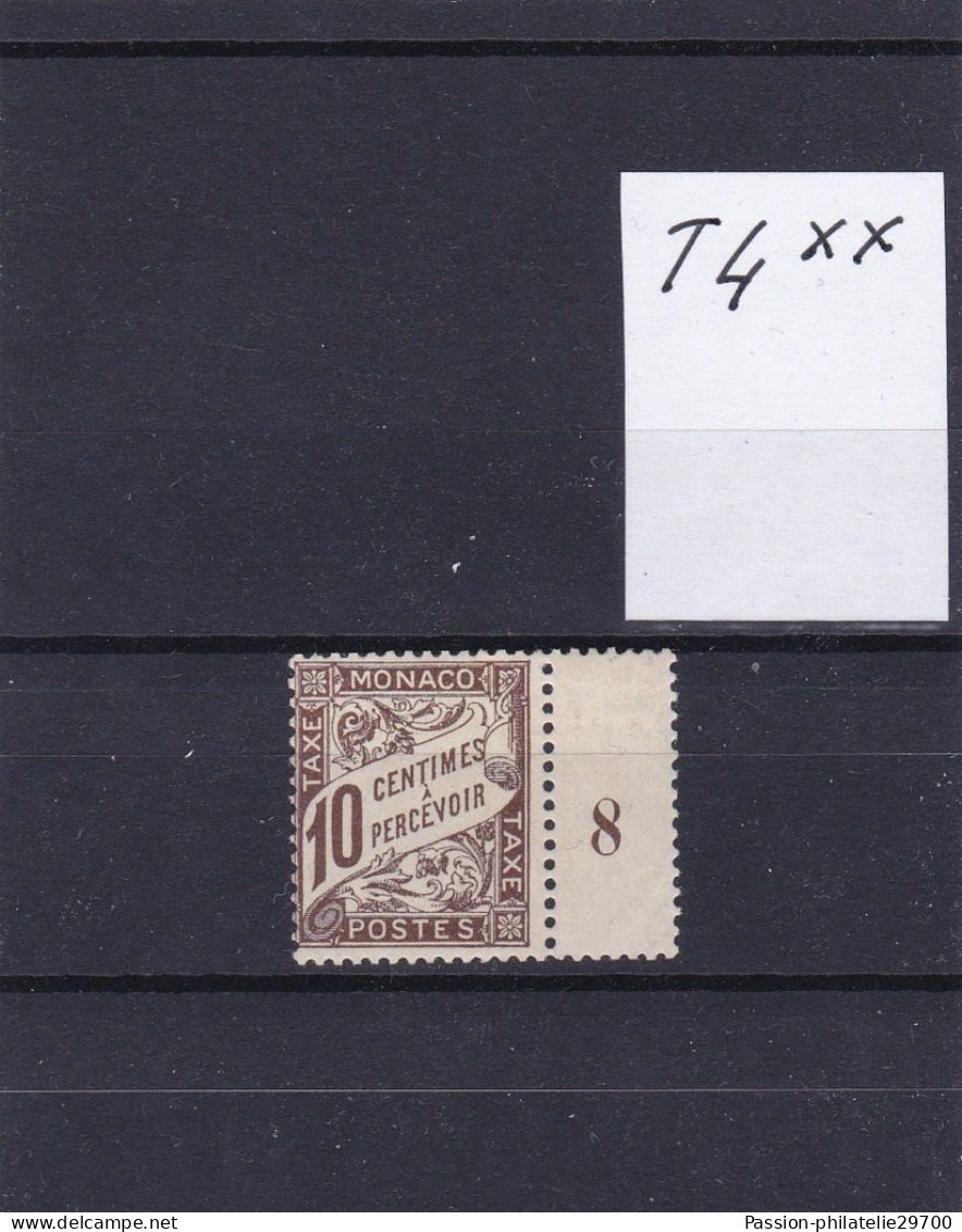 Monaco - Taxe - 1905 / 1919 - YT N° 4** Avec Millesime 8 - Portomarken