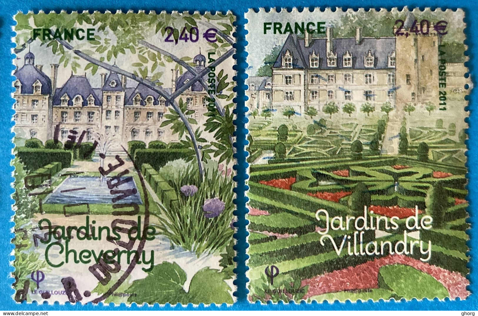 France 2011 : Jardins De France, Les Jardins De Cheverny Et De Villandry N° 4580 à 4581 Oblitéré - Used Stamps