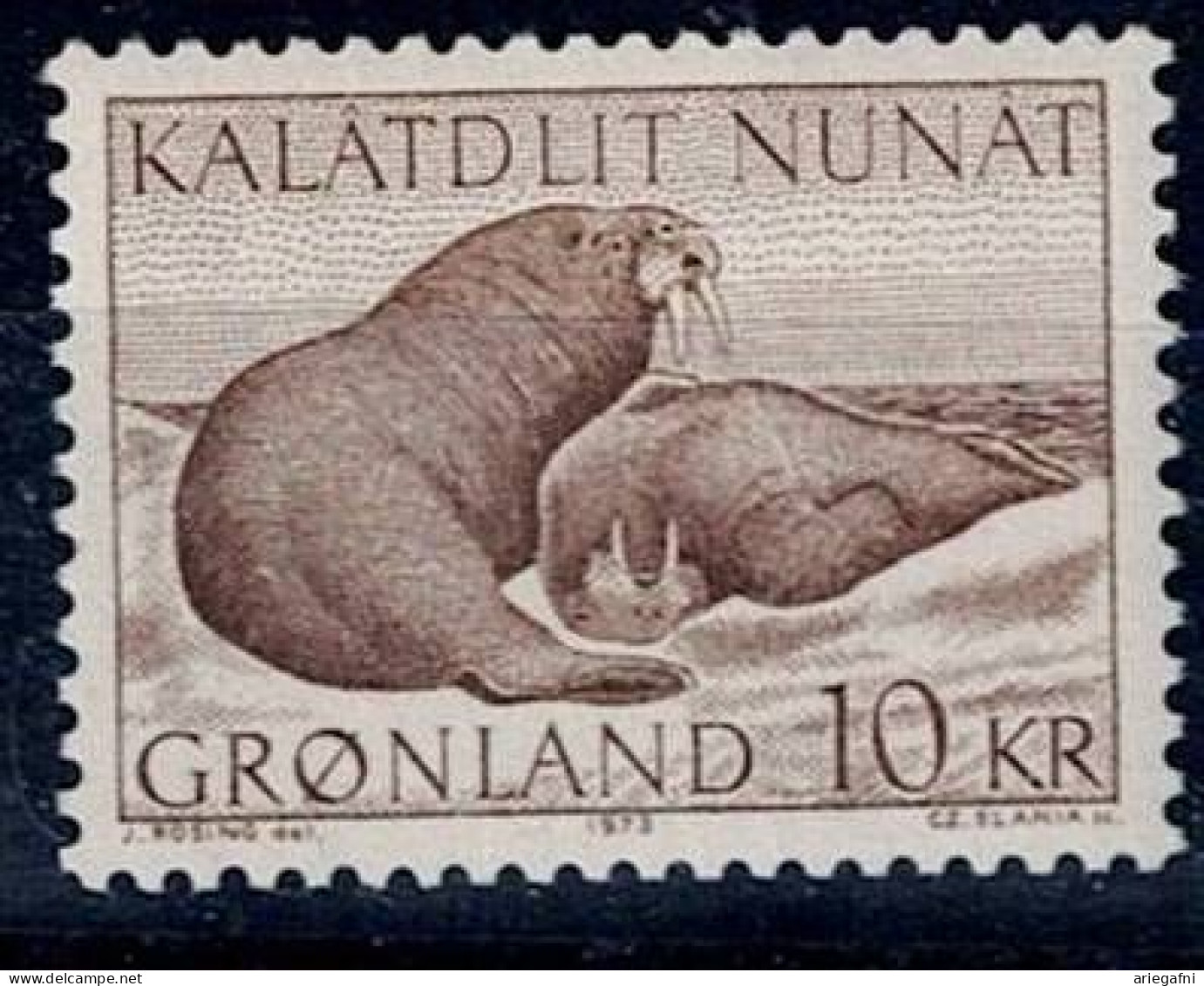 GREENLAND 1973 GREENLAND'S ANIMALS WIDE  MI No 83 MNH VF!! - Neufs