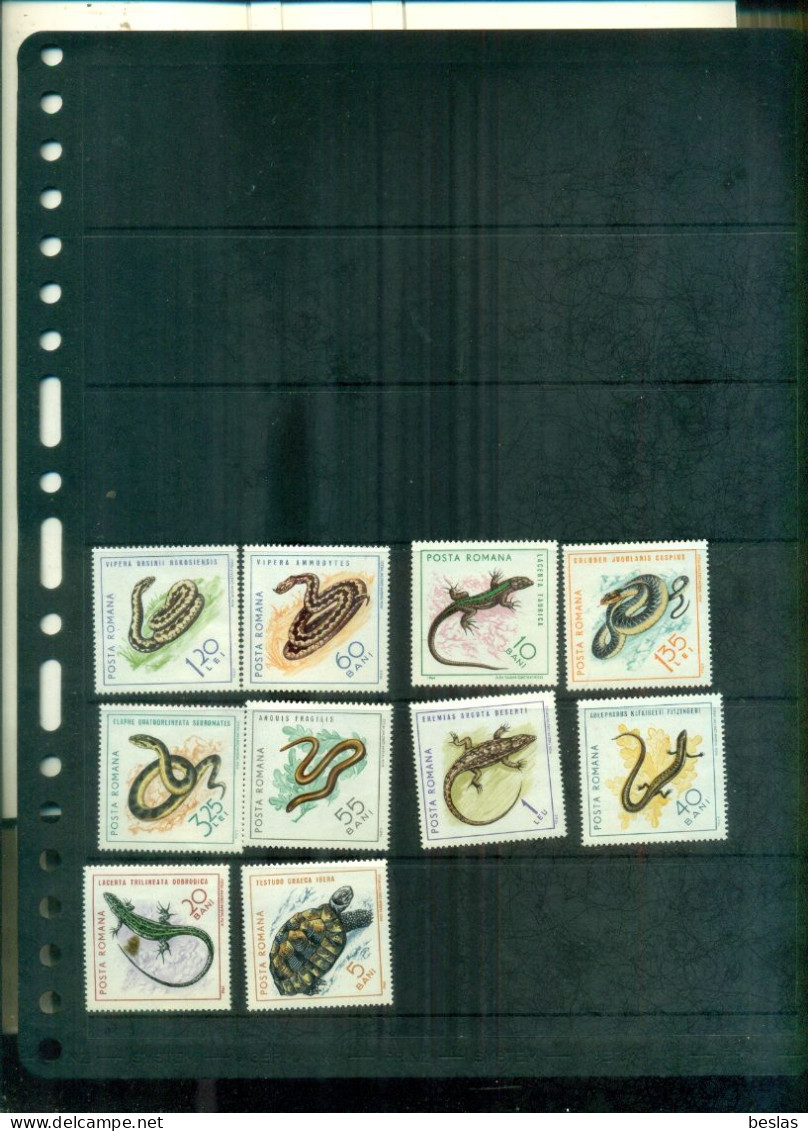 ROUMANIE REPTILES 10 VAL NEUFS A PARTIR DE 1,25 EUROS - Unused Stamps