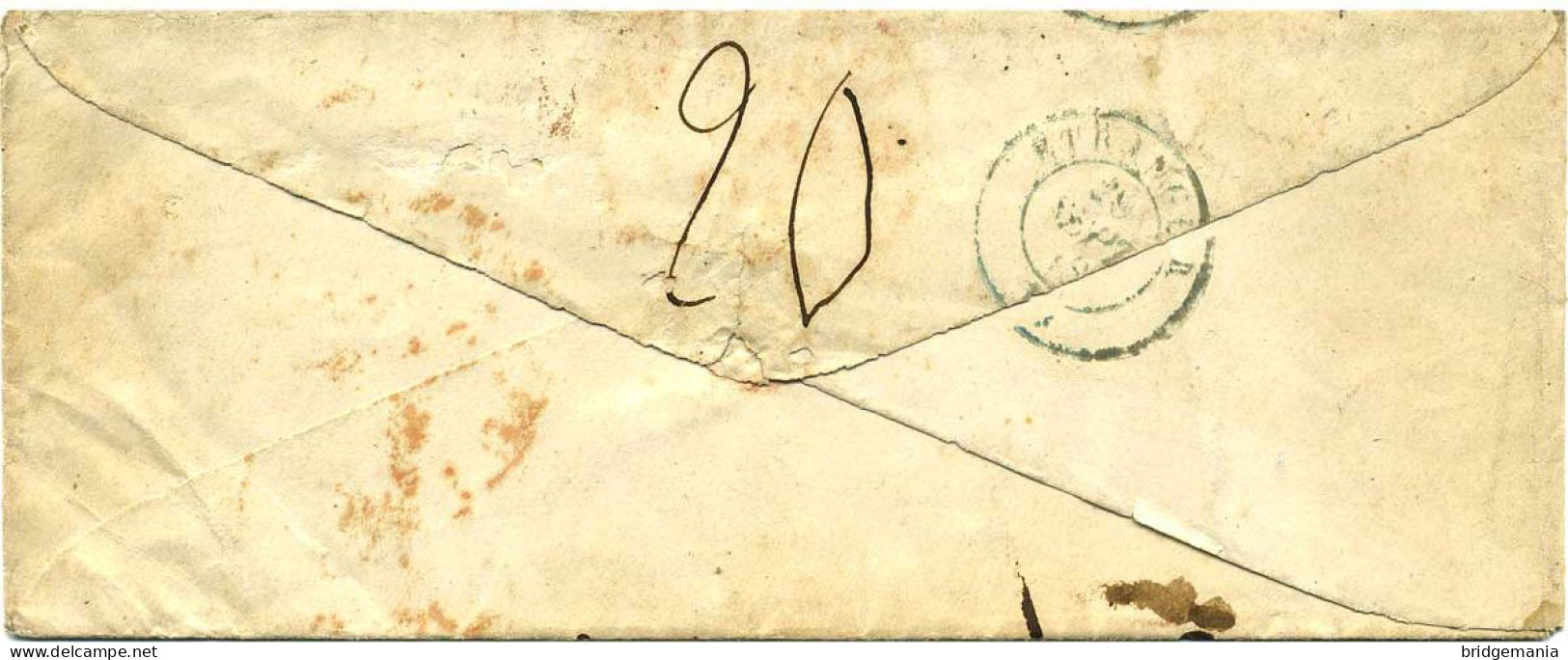 MTM120 - 1848 RARE TRANSATLANTIC LETTER FRANCE TO USA RETALIATORY RATES PERIOD - Storia Postale