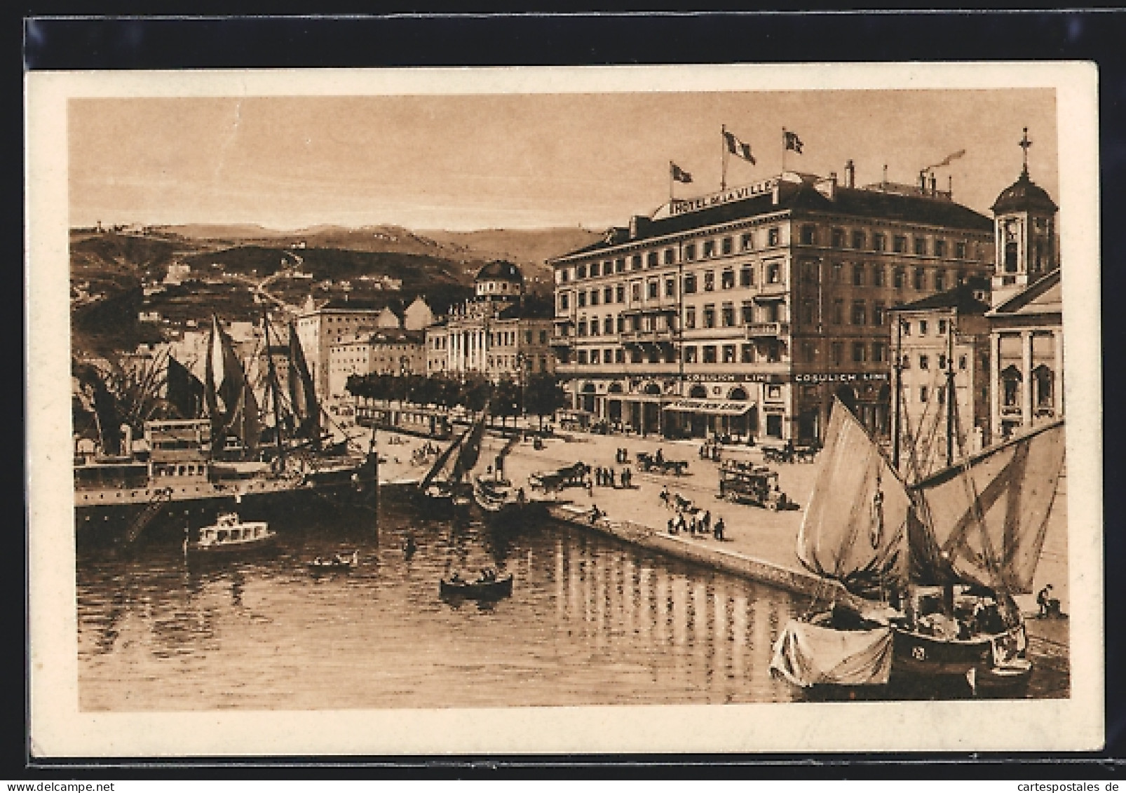 Cartolina Triest, Hotel De La Ville  - Trieste (Triest)