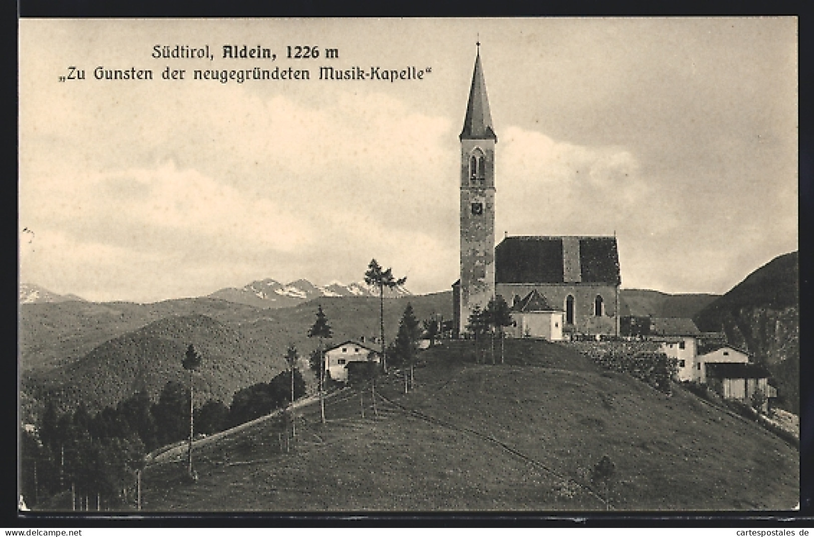 Cartolina Aldein /Südtirol, Ortspartie Mit Kirche  - Autres & Non Classés