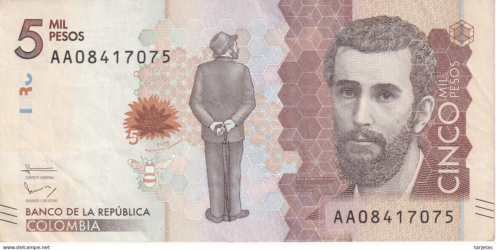 BILLETE DE COLOMBIA DE 5000 PESOS DEL AÑO 2015 EN CALIDAD EBC (XF) (BANK NOTE) - Colombie